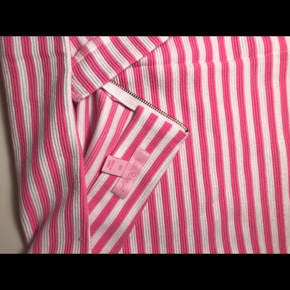 Lily Pulitzer pink and white stripped tight skirt - Picture 3 of 4